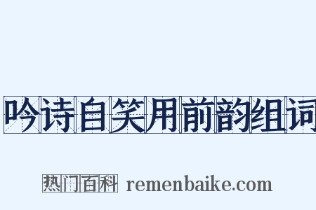 吟诗自笑用前韵组词是什么意思的图片